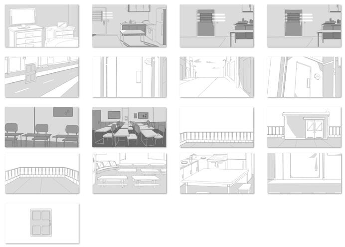 Background Layouts for "The Door"